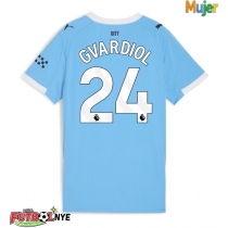 Camiseta Manchester City Josko Gvardiol #24 Primera Equipación para mujer 2025-26 manga corta